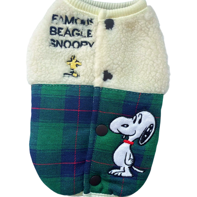 Snoopy Blue-Green Plaid Jacket