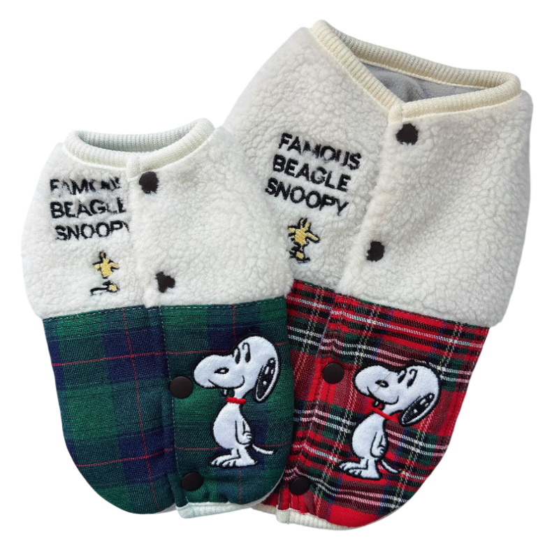 Snoopy Blue-Green Plaid Jacket