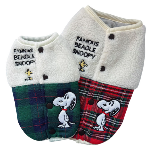 Snoopy Blue-Green Plaid Jacket