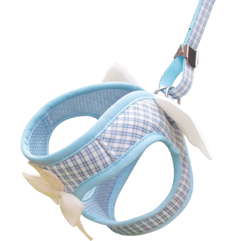 Sweet Bear Plaid Harness Vest Set with Leash